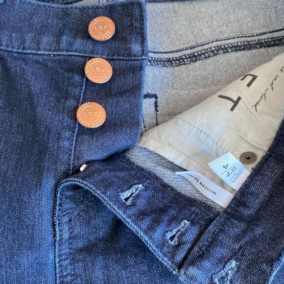 Loft Modern Skinny Button Front High-Rise‎ Dark Wash Jeans NWOT 27 Size 4 - Picture 5 of 14